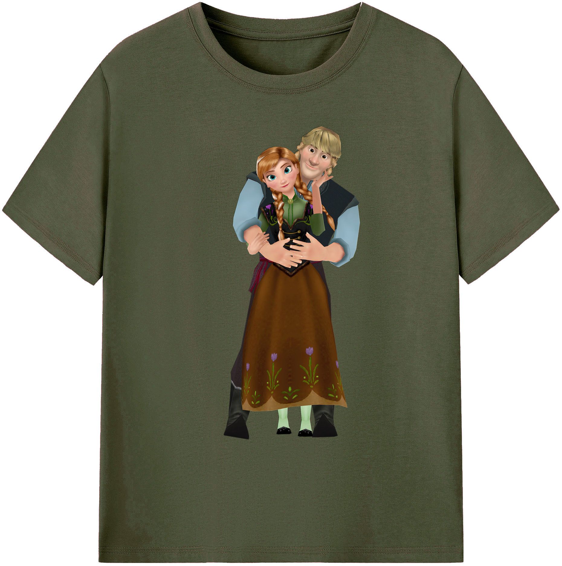 （画像用） アナと雪の女王 アンナ エルサ Frozen Anna Elsa 綿100％ メンズ半袖Tシャツ｜肌触りやわらか＆通気性
